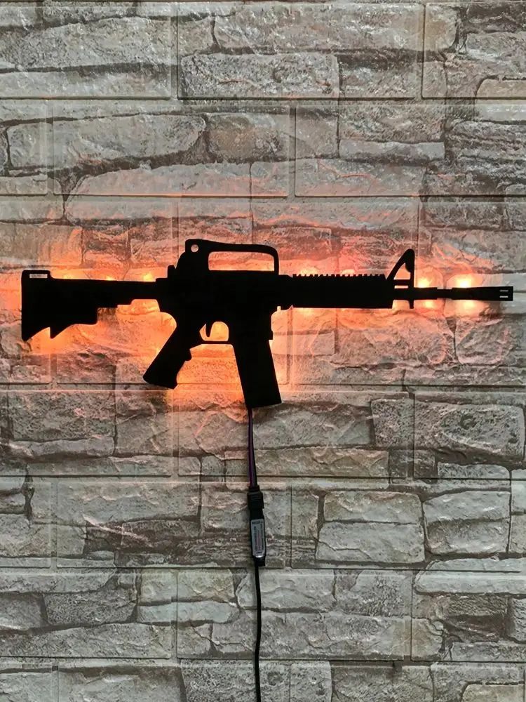 Applique murale lampe LED RGB réplique armes jeux vidéo télécommande H