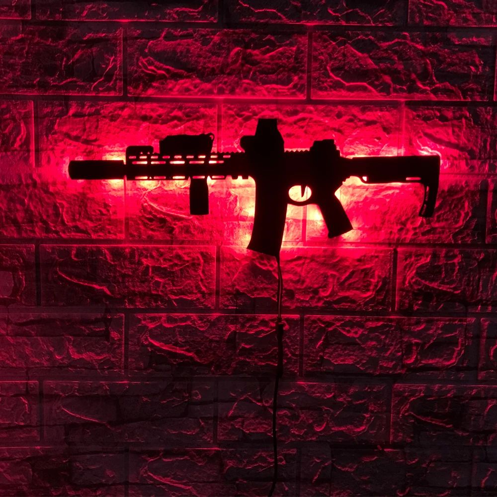 Applique murale lampe LED RGB réplique armes jeux vidéo télécommande M