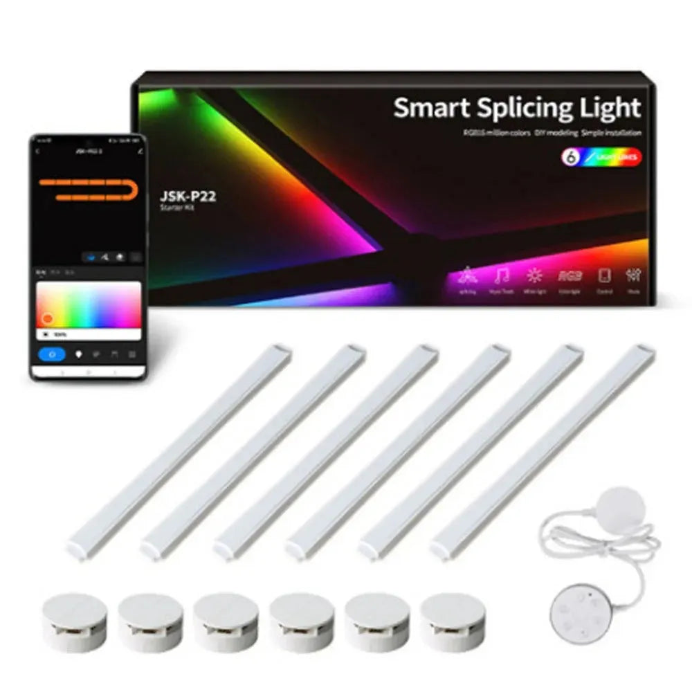 Applique murale rgb baguettes par 6 blanches