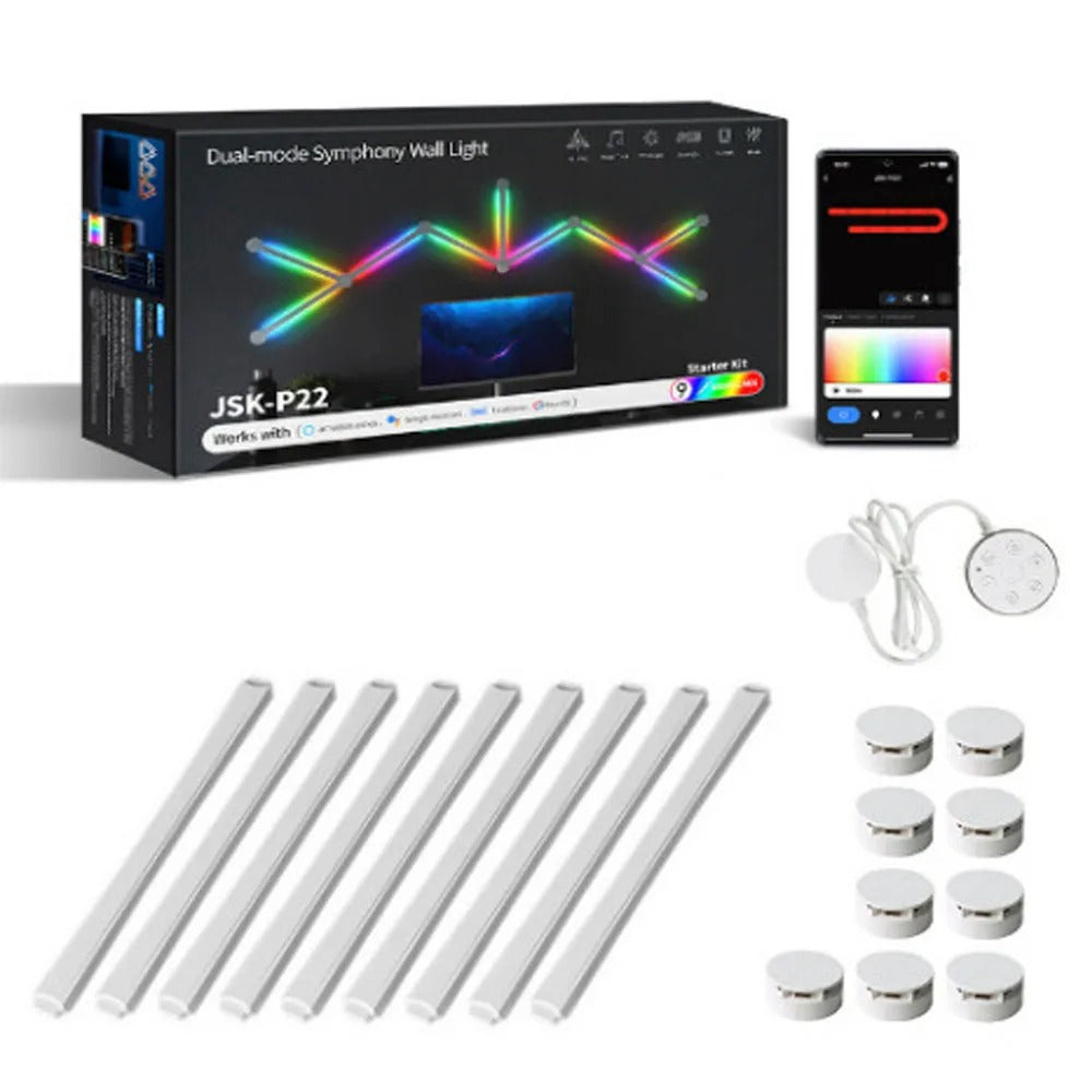 Applique murale rgb baguettes 9 blanches