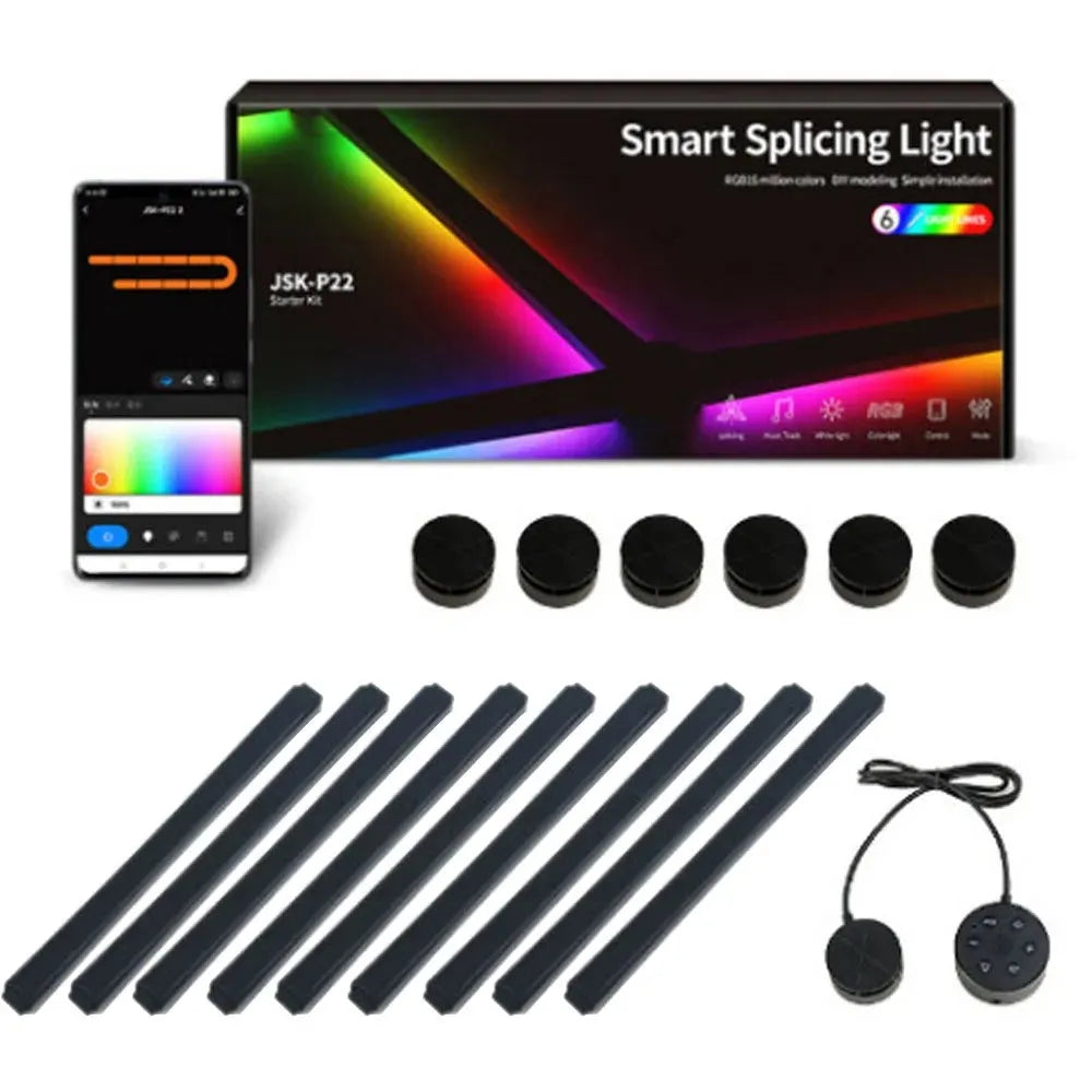 Applique murale rgb baguettes 9 noires