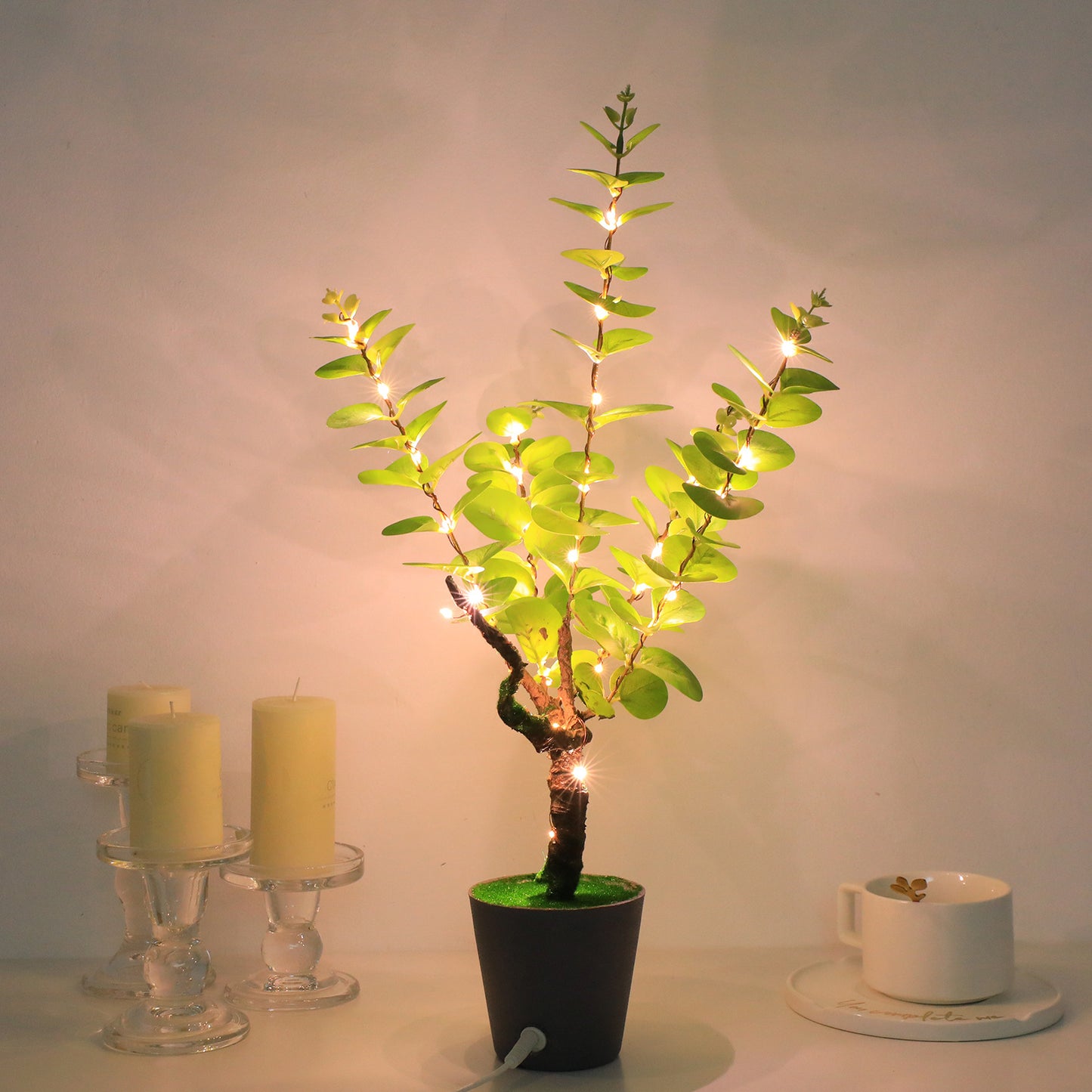 Lampe LED décoration arbre à monnaie artificiel
