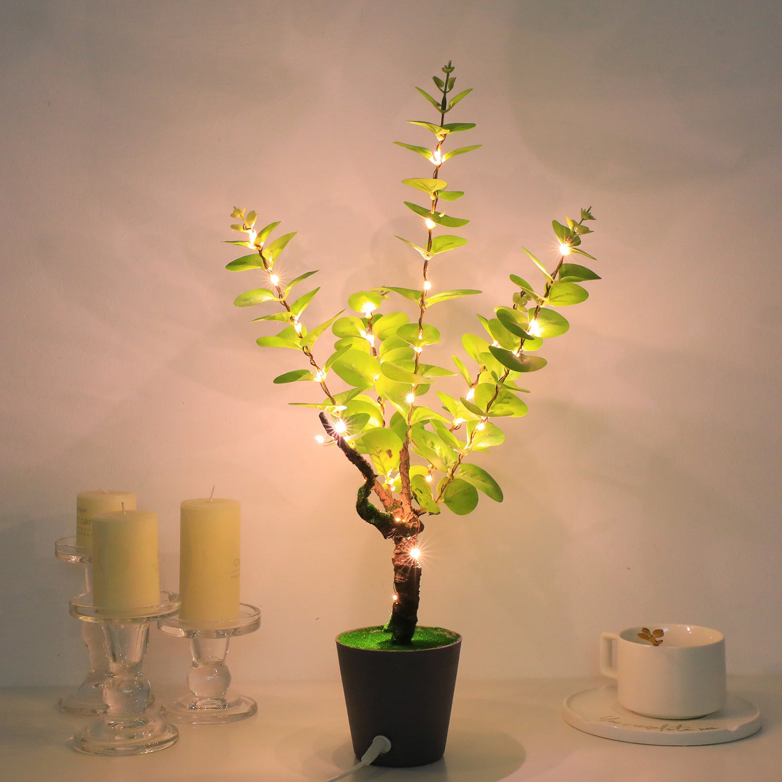 Lampe LED décoration arbre à monnaie artificiel