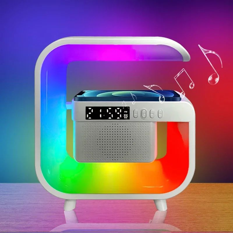 Lampe RGB chargeur induction multifonction Le Grand G Blanche