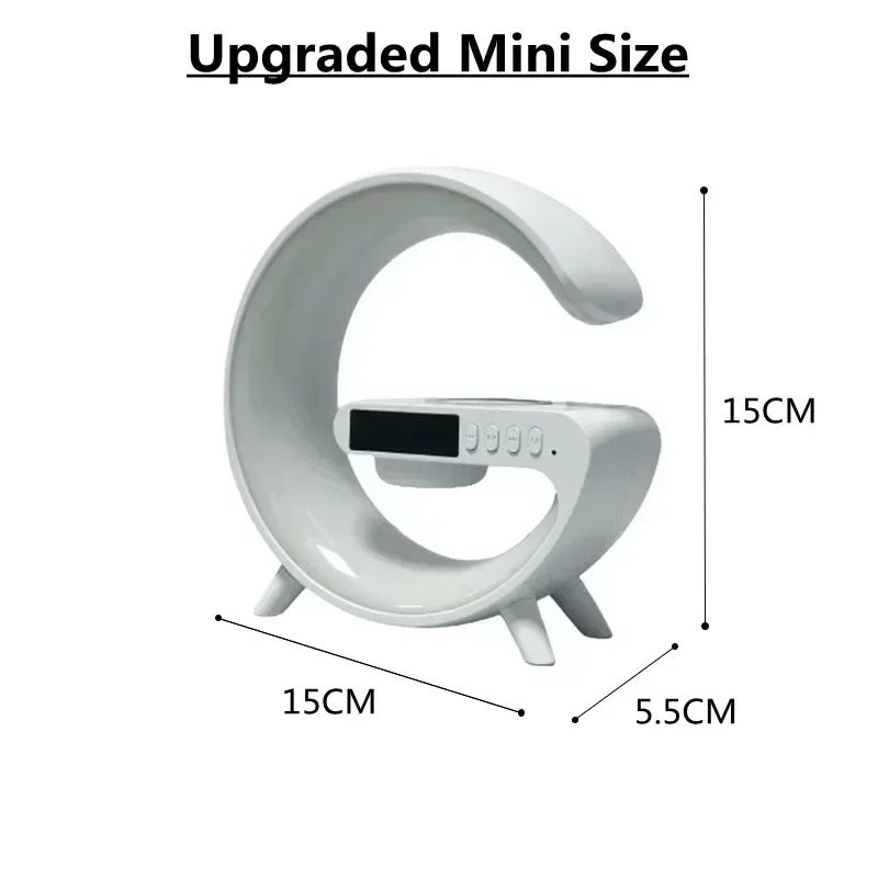 Lampe LED enceinte chargeur sans fil réveil RGB dimensions