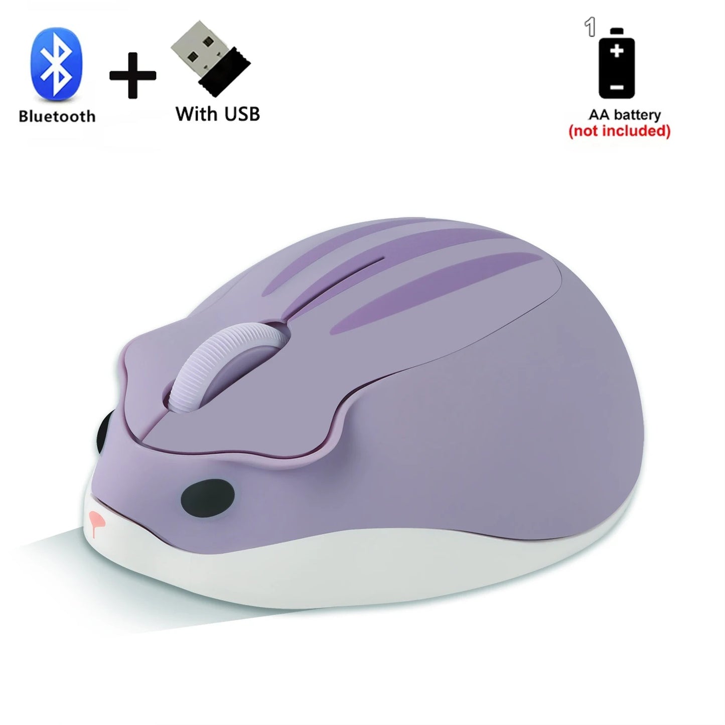 souris bluetooth hamster mauve