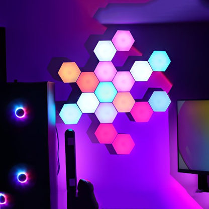 applique murale hexagonale rgb ambiance