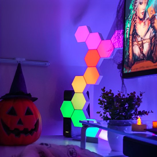 applique murale hexagonale rgb decoration