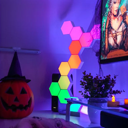 applique murale hexagonale rgb decoration