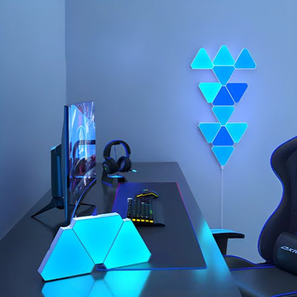 applique murale led rgb triangle bureau gamer