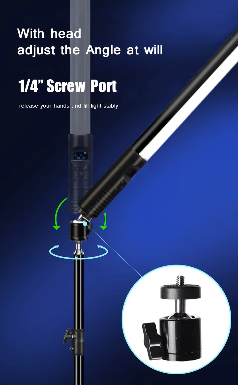 baton led painting pied fixation