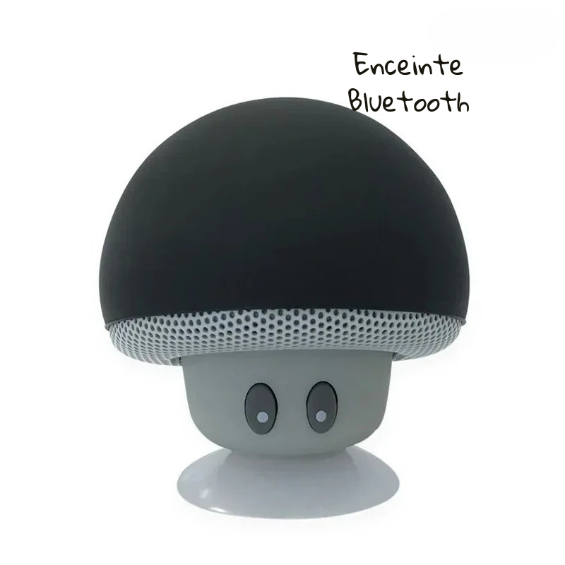 enceinte champignon téléphone micro tactile noire