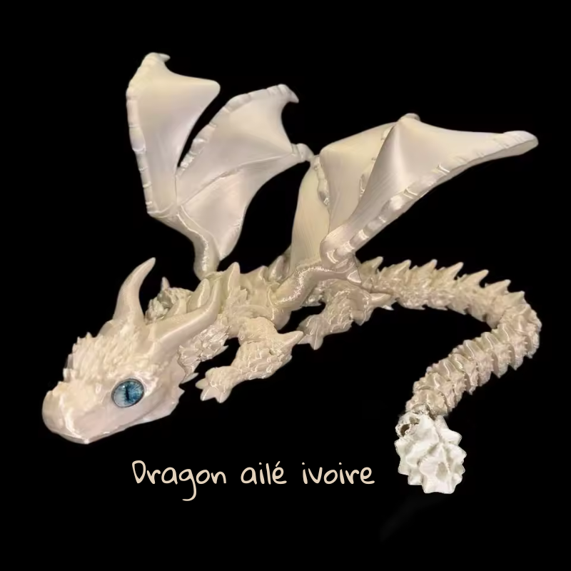 fidget dragon aile articulé anti stress ivoire 
