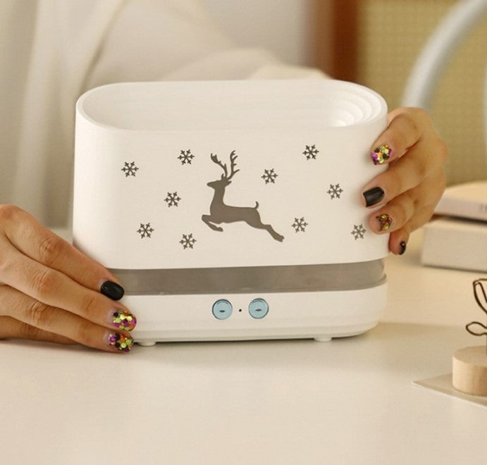 humidificateur diffuseur aromathérapie cerf flocons de neige blanc
