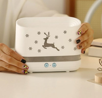 humidificateur diffuseur aromathérapie cerf flocons de neige blanc