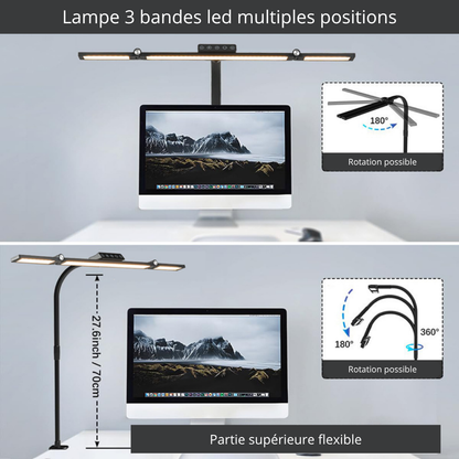 lampe 3 bandes led multiples positions