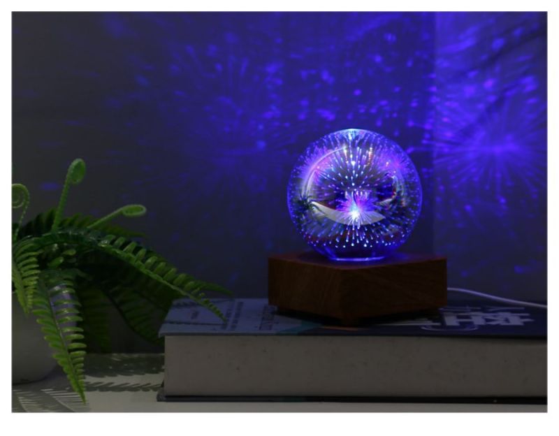 Lampe led Socle boule de noël bleue