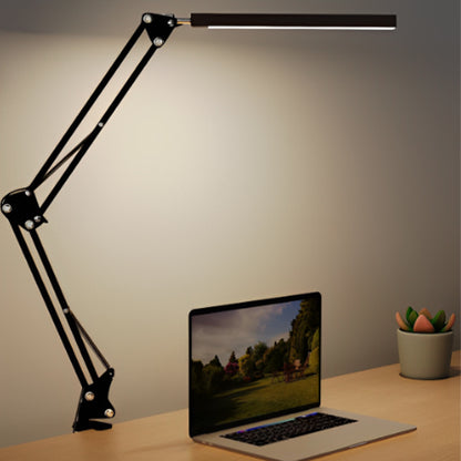 lampe bureau led fixation pince molette noir ordinateur
