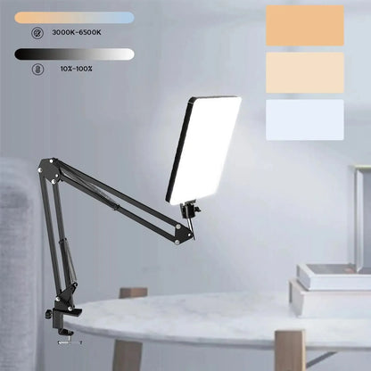 Lampe de bureau panneau 240 leds 2 bras articulés intensité et température