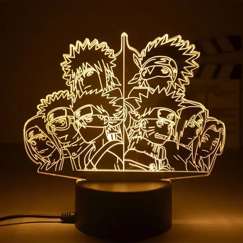 Lampe LED acrylique socle télécommande Naruto C