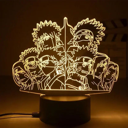 Lampe LED acrylique socle télécommande Naruto C