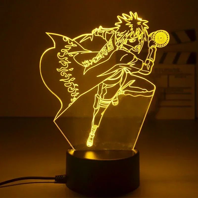 Lampe LED acrylique socle télécommande Naruto J