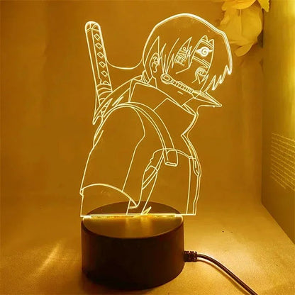 Lampe LED acrylique socle télécommande Naruto L