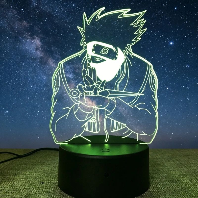 Lampe LED acrylique socle télécommande Naruto Q