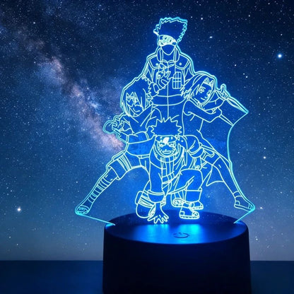 Lampe LED acrylique socle télécommande Naruto S
