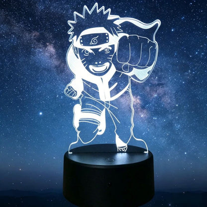 Lampe LED acrylique socle télécommande Naruto T
