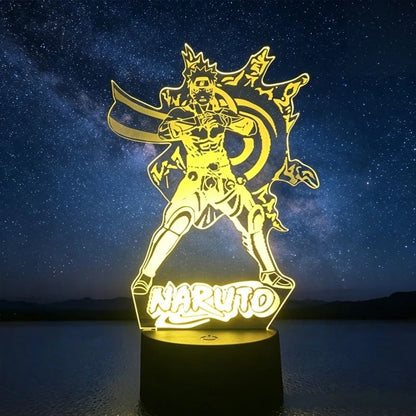 Lampe LED acrylique socle télécommande Naruto V