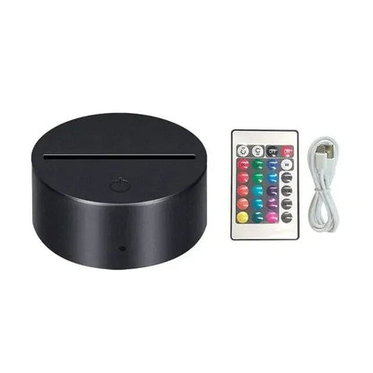 Lampe LED acrylique socle télécommande Naruto Accessoires