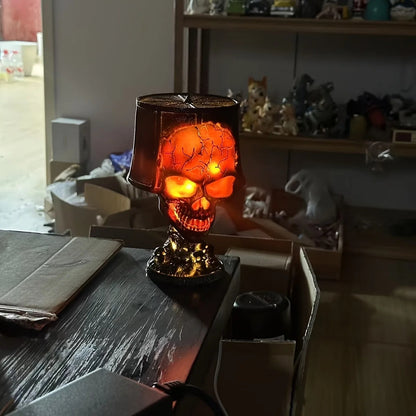 lampe led bureau crâne setup halloween table