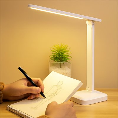 lampe led de bureau sobre fond jaune