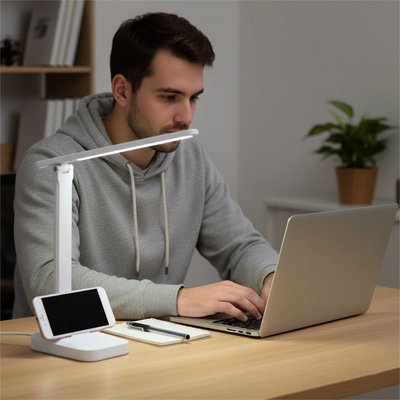 lampe led de bureau sobre support mobile