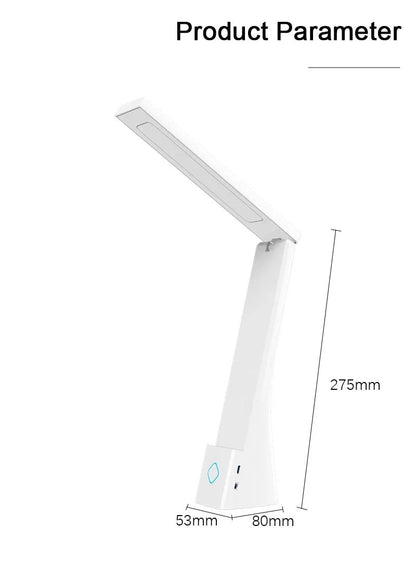 Lampe LED inclinée design épuré, batterie, USB-C, 3 chaleurs, blanche