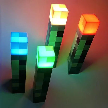 Lampe led rechargeable Minecraft torche 4 couleurs rgb