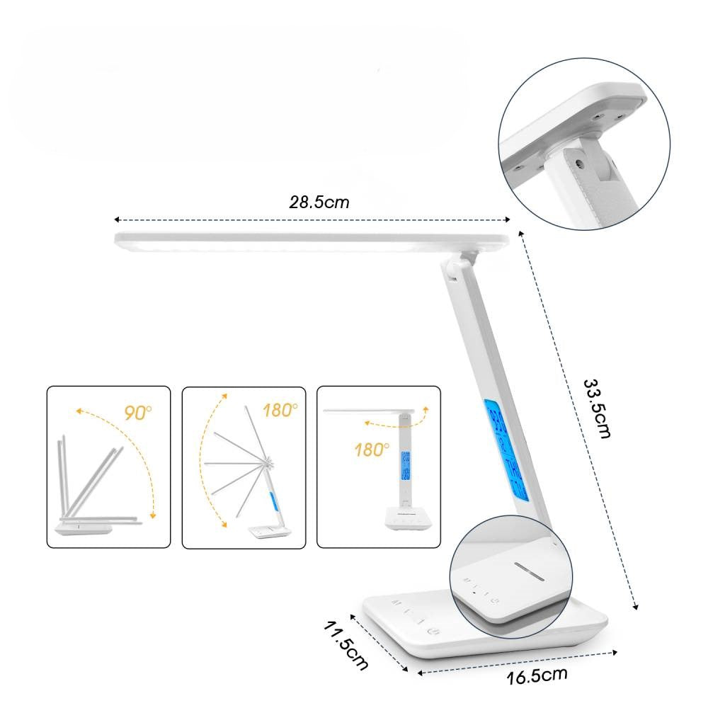 Lampe led plate articulée chargeur tactile dimensions