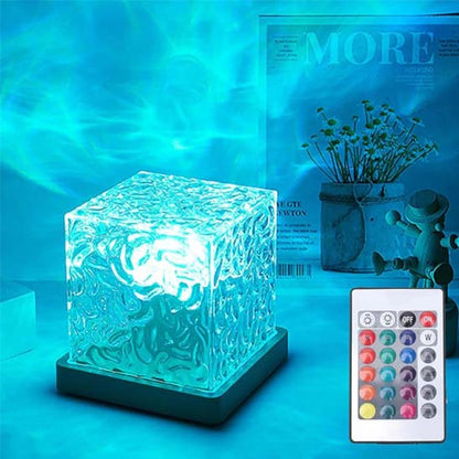 lampe led rgb cube vague bleu telecommande