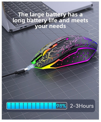 Souris bluetooth éclairs rgb rechargeable
