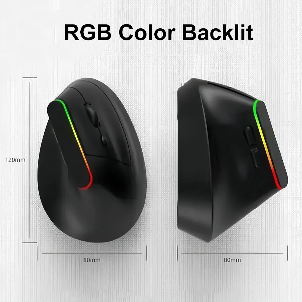 Souris Bluetooth Ergonomique Verticale RGB Dimensions