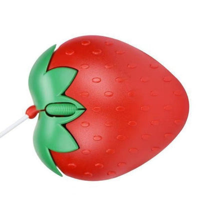 Souris filaire en forme de fraise dessus