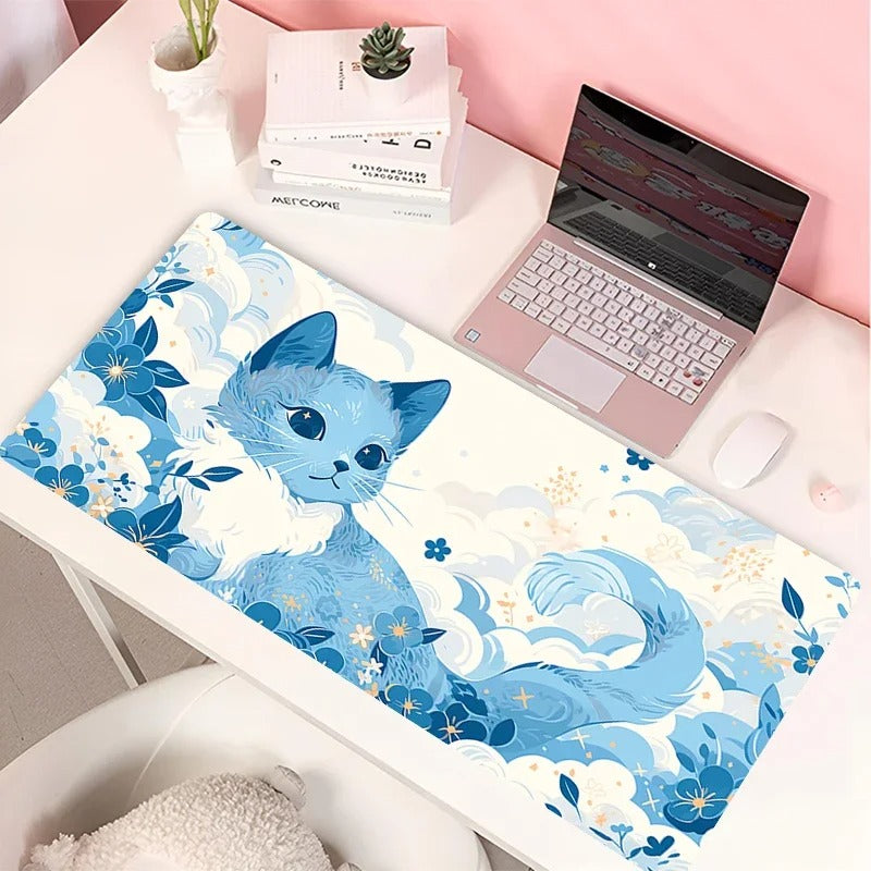 Tapis de souris XXL chat bleu