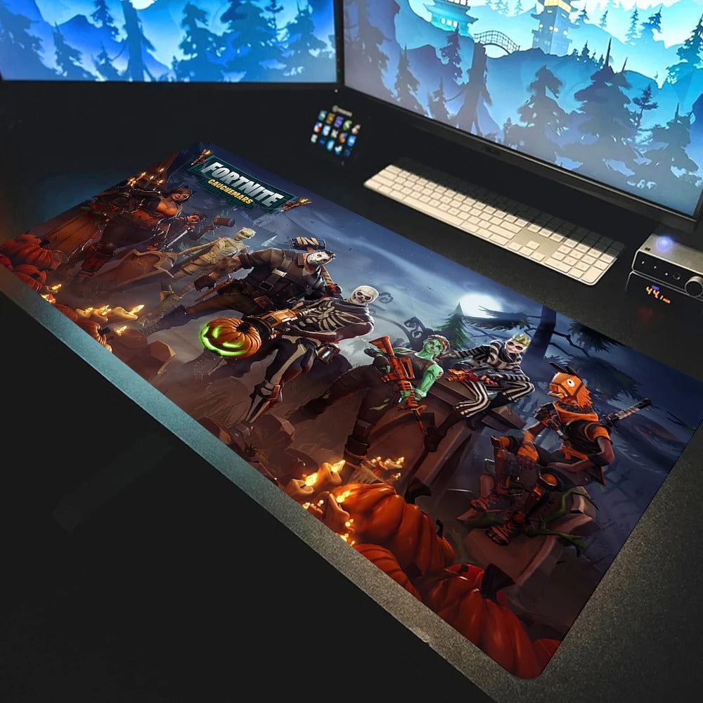 tapis souris XXL gamer fortnite personnages halloween