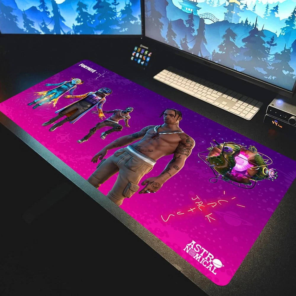 tapis souris XXL gamer fortnite personnages jack cactus